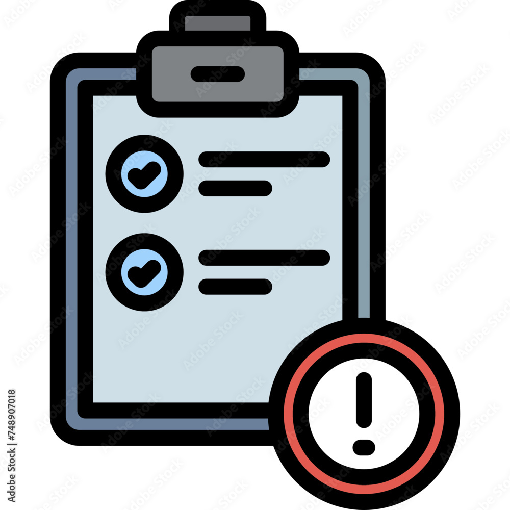 Clipboard Vector Line Filled Icon Clipboard Vector Line Filled Icon