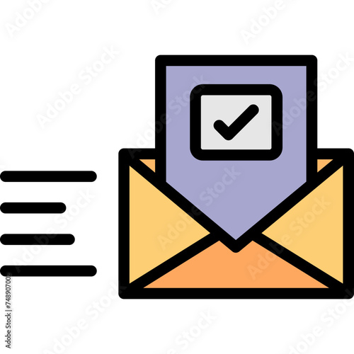 Email Vector Line Filled Icon