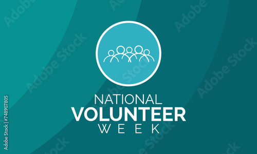 Vector illustration on the theme of National Volunteer week observed each year during third week of April. Greeting card, Banner poster, flyer and background design.