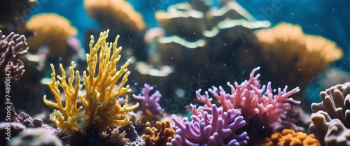 Wonderful and beautiful underwater world with corals and tropical fish © Adi