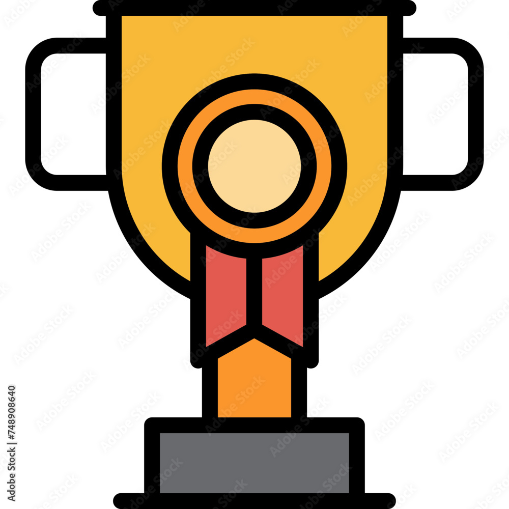 Trophy Vector Line Filled Icon Trophy Vector Line Filled Icon