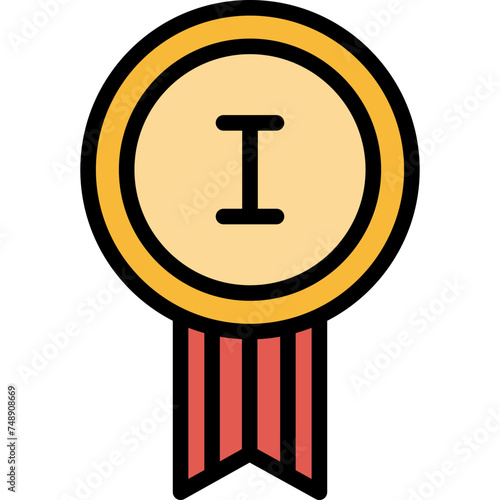 Badge Vector Line Filled Icon