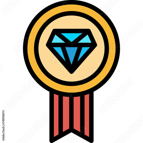 Badge Vector Line Filled Icon