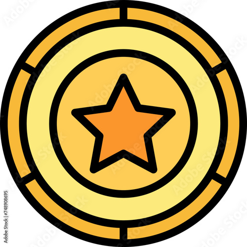 Badge Vector Line Filled Icon