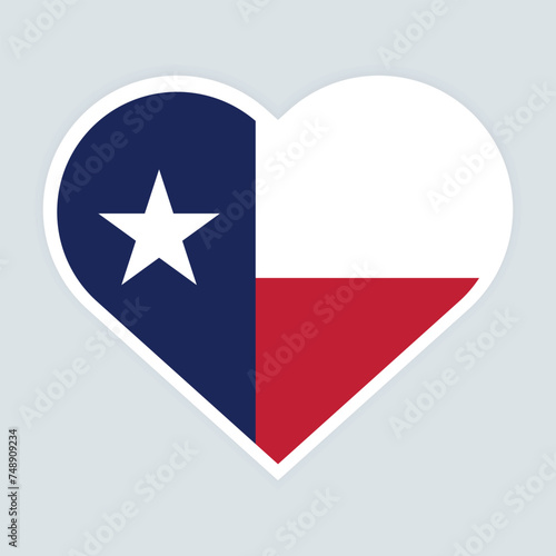 Free Download Flat Illustration of Texas state flag. Texas state flag in Heart design shape. Vector Texas flag in Heart. 
 - GFXLoad