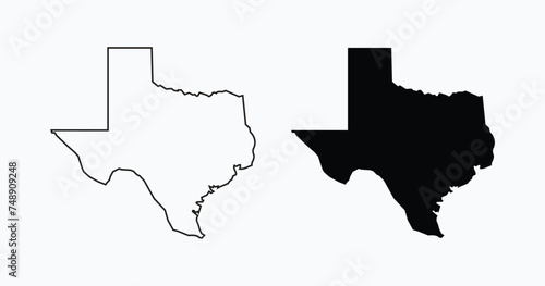  Flat Illustration of Texas Map.