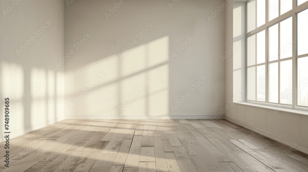 A spacious empty room interior background featuring a minimalist design with clean lines, neutral colors, and abundant natural light A spacious empty room interior background featuring a minimalist design with clean lines, neutral colors, and abundant natural light