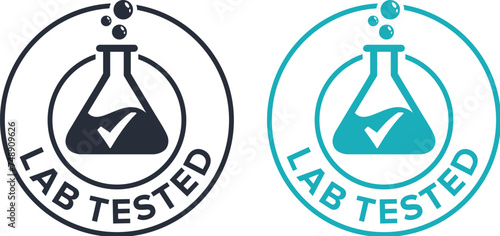 Lab tested round vector badge icon design photo