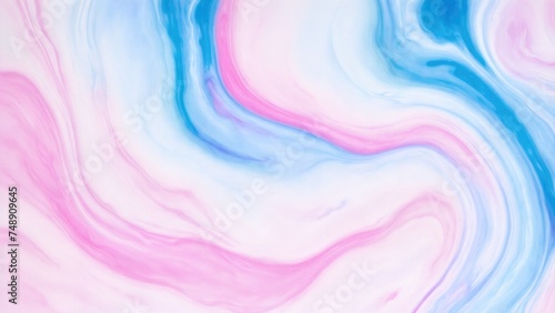 Pink and Blue dynamic background mixing liquid paints art. Modern futuristic pattern marble translucent colors texture