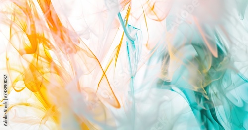 Ethereal Beauty: A mesmerizing dance of colorful waves of smoke, perfect for backgrounds and abstract art