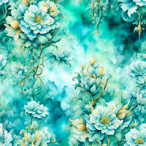 Floral pastel colored illustration. Edited AI generated image 