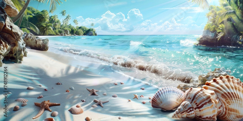 Escape into tranquility with this serene beach wallpaper 