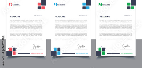 Professional Company Business Letterhead Template Design With Various Colors Bundle For Corporate Office