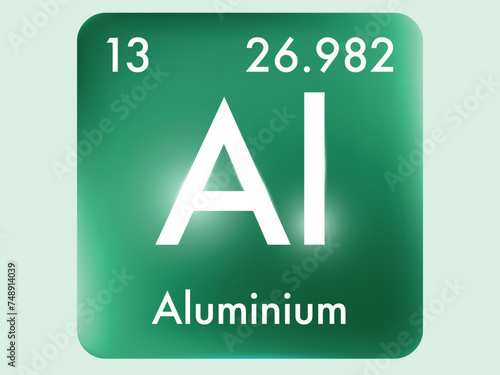 Aluminium icon style concept on Periodic table