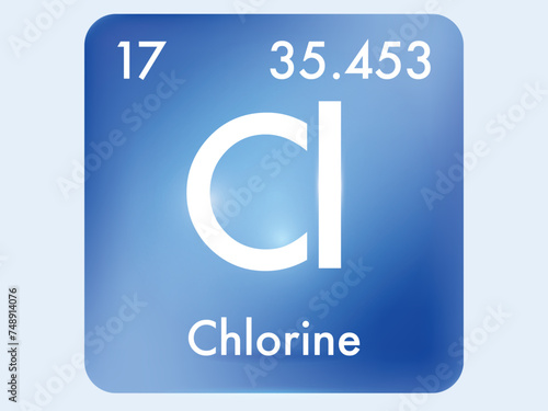 Chlorine icon style concept on Periodic table