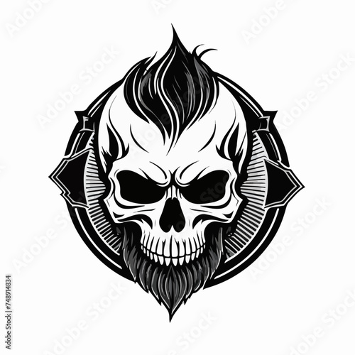 Vector de una calavera punk