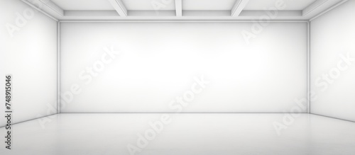 An empty room with a white wall and ceiling, showcasing simplicity and minimalism. The stark white color scheme creates a sense of spaciousness and cleanliness in the room.