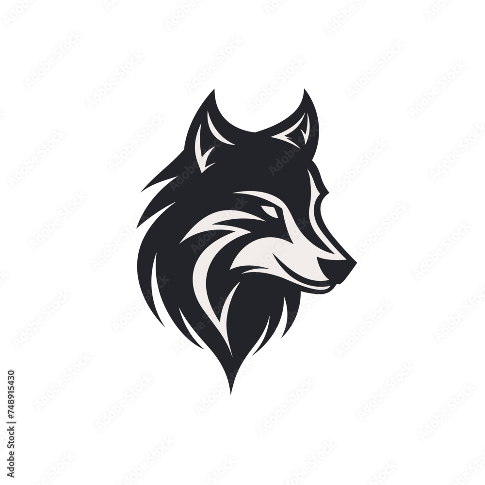 head of wolf black and white vector illustration isolated transparent background logo, cut out or cutout t-shirt print design head of wolf black and white vector illustration isolated transparent background logo, cut out or cutout t-shirt print design