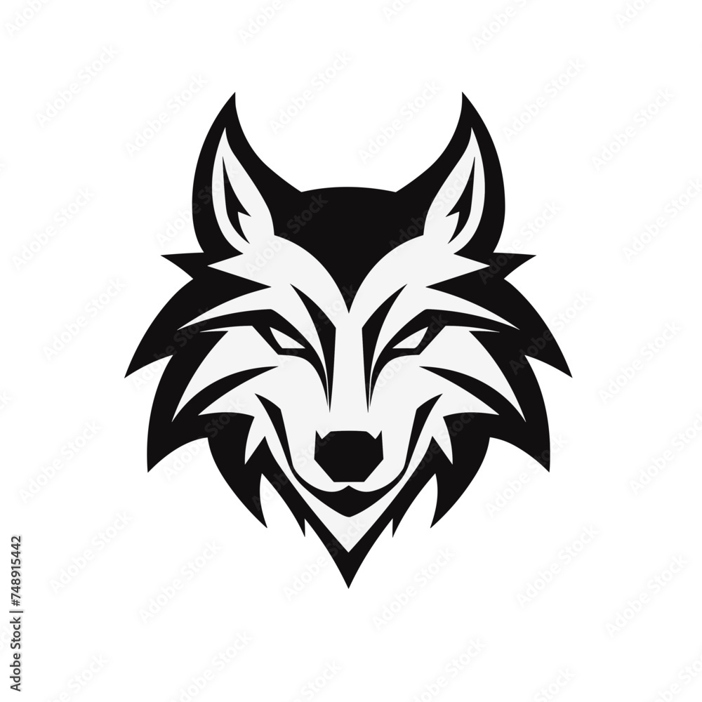 head of wolf icon black and white vector illustration isolated transparent background logo, cut out or cutout t-shirt print design head of wolf icon black and white vector illustration isolated transparent background logo, cut out or cutout t-shirt print design