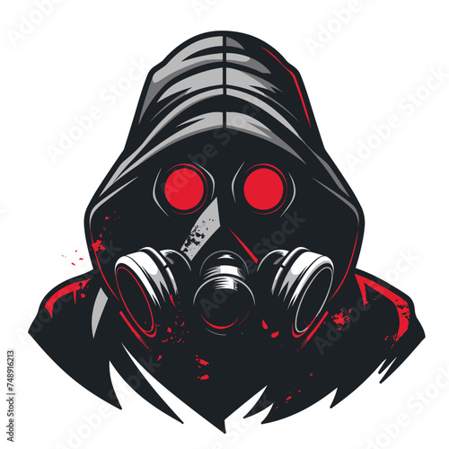 Man in gas mask esport vector logotype, logo, icon, sticker, symbol, emblem, stalker, toxic photo