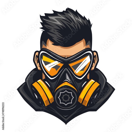 Man in gas mask esport vector logotype, logo, icon, sticker, symbol, emblem, stalker, toxic