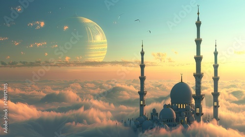 Mosque above the clouds  