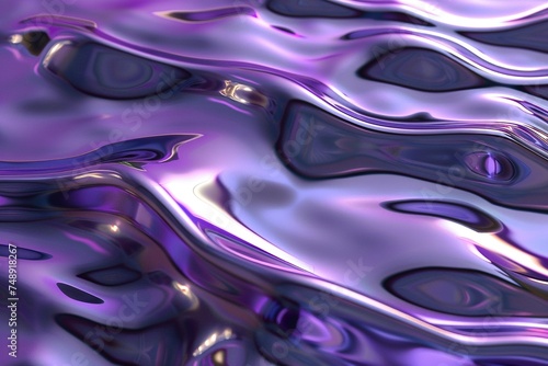 Lavender Ripples: Subtle Purple Chrome Waves Creating a Mesmerizing Background