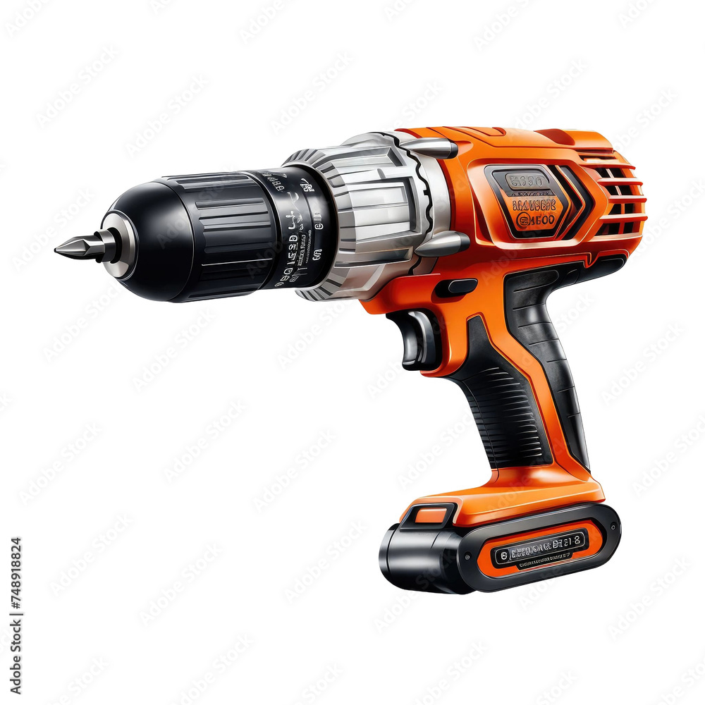 cordless drill isolated on transparent background