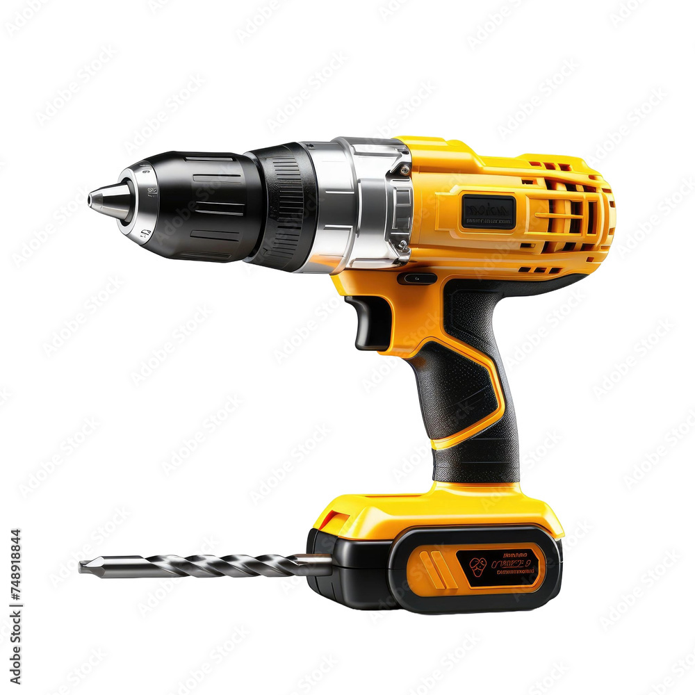 cordless drill isolated on transparent background
