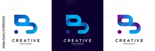 set of letter B and abstract logo