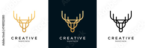 deer antlers vector logo design