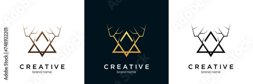 deer antlers vector logo design