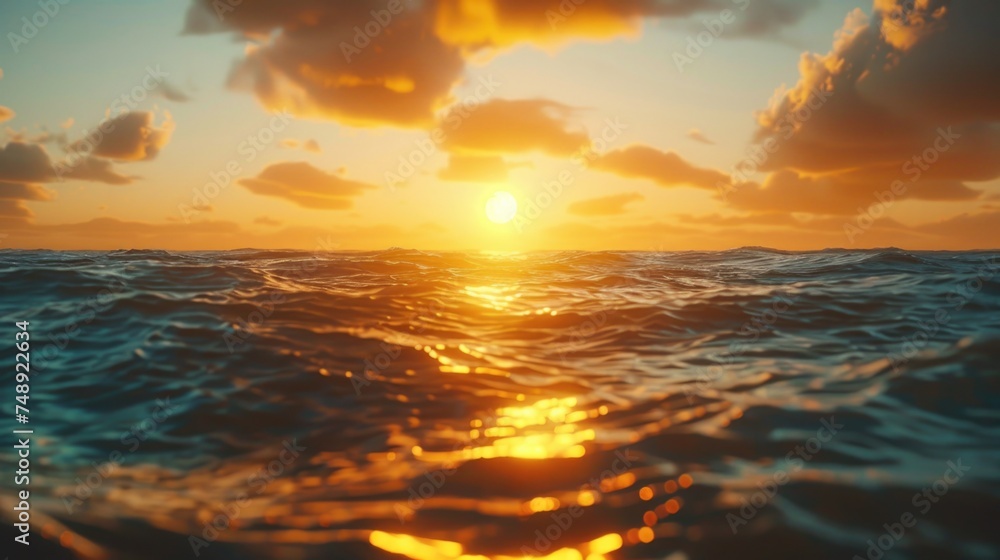 Beautiful sunset over the ocean, perfect for travel websites
