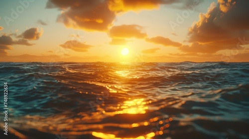 Beautiful sunset over the ocean, perfect for travel websites