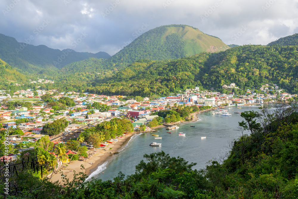 Aerial View of Soufriere Bay .Soufriere,.Saint Lucia, .West Indies, Eastern Caribbean