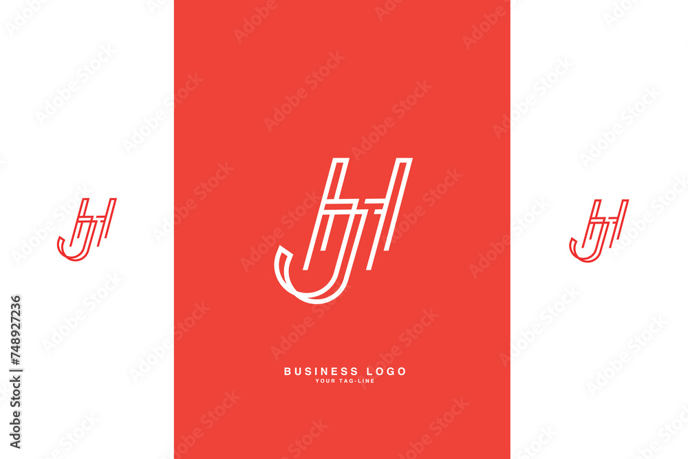 HJ, JH, H, J, Abstract Letters Logo Monogram HJ, JH, H, J, Abstract Letters Logo Monogram
