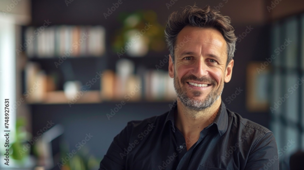 A man with a beard smiling at the camera. Suitable for various projects A man with a beard smiling at the camera. Suitable for various projects