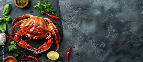Fresh crab served with organic ingredients and natural spices that appeal to the taste buds.