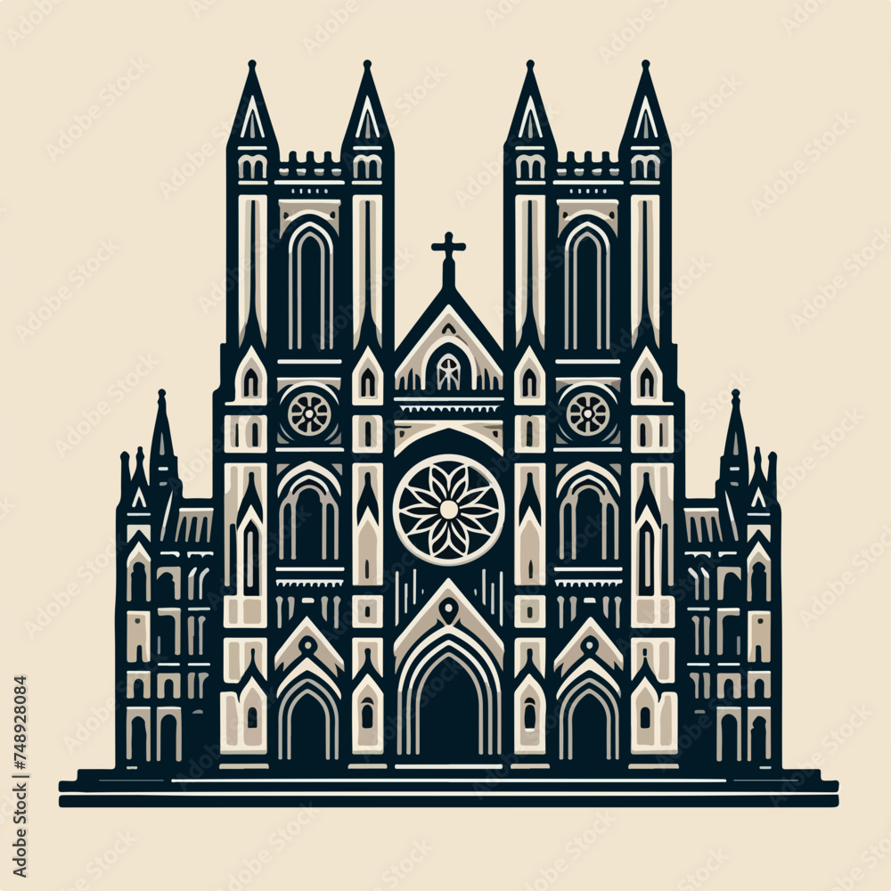 Cathedrals and churches infographic vector.