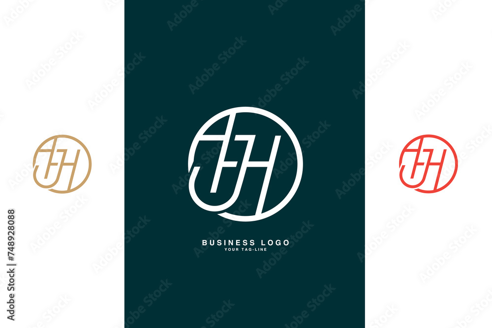 HJ, JH, H, J, Abstract Letters Logo Monogram