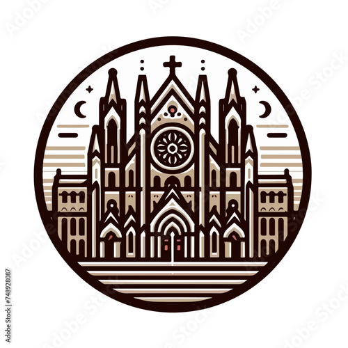 Cathedrals and churches infographic vector.