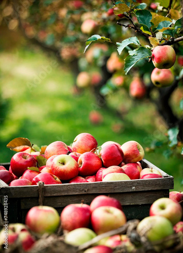 apple harvest in the garden. Selective focus.