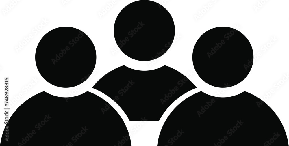  Group of people or group of users / friends flat vector icon for apps and websites  - obrazy, fototapety, plakaty 
