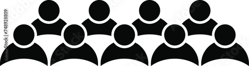  Group of people or group of users / friends flat vector icon for apps and websites 