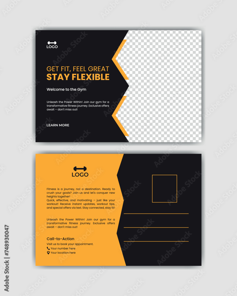 Obraz premium Simple and attractive postcard design template.