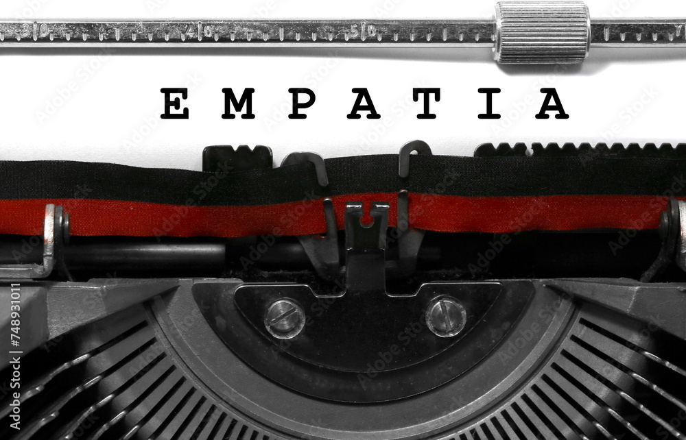 Text EMPATIA that means Empathy in italian language written with the vintage typewriter Text EMPATIA that means Empathy in italian language written with the vintage typewriter