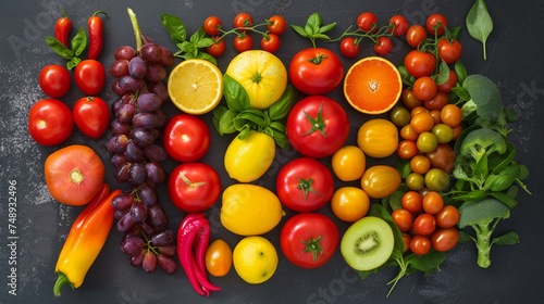 fresh vegetables background  top view  food background