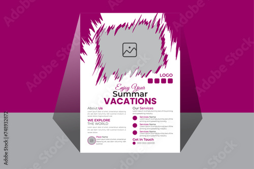 creative modern simple Flyer  for travel summer vacations  design