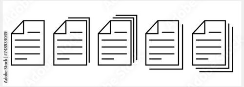 Document file icon isolated. Outline flat sign. Sketch paper clipart. Vector stock illustration EPS 10
