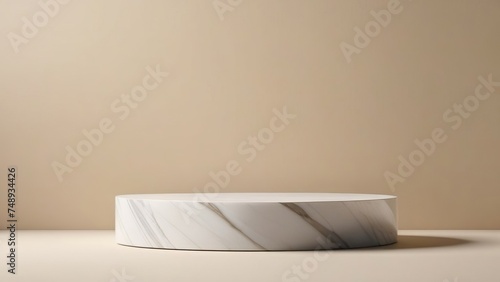 light grey background with natural granite podium for product demonstration, granite podium, abstract minimalism concept